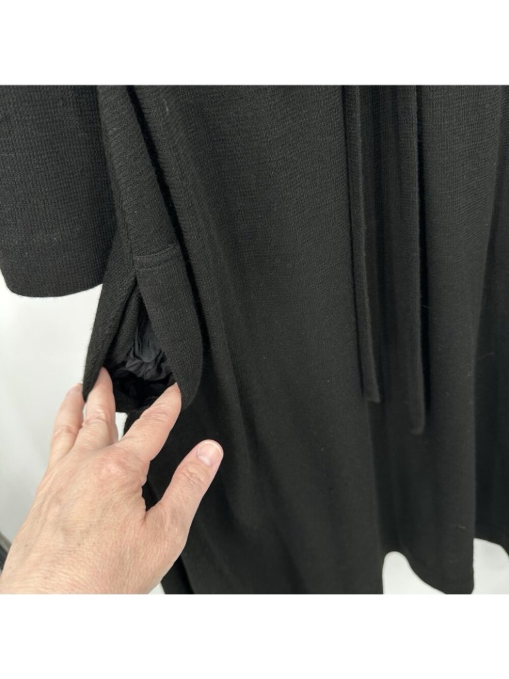 vintage 70s BLACK DRESS MEDIUM minimalist art teacher gallery owner modernist - Picture 6 of 12